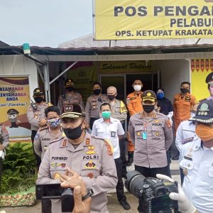 Kapolda Lampung lakukan kunjungan ke Pos Pantau Pelayanan Terpadu Bakauheni Lampung Selatan