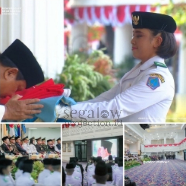 Gubernur dan Wagub Lampung Ikuti Upacara HUT ke-80 RI Secara Virtual dari Balai Keratun