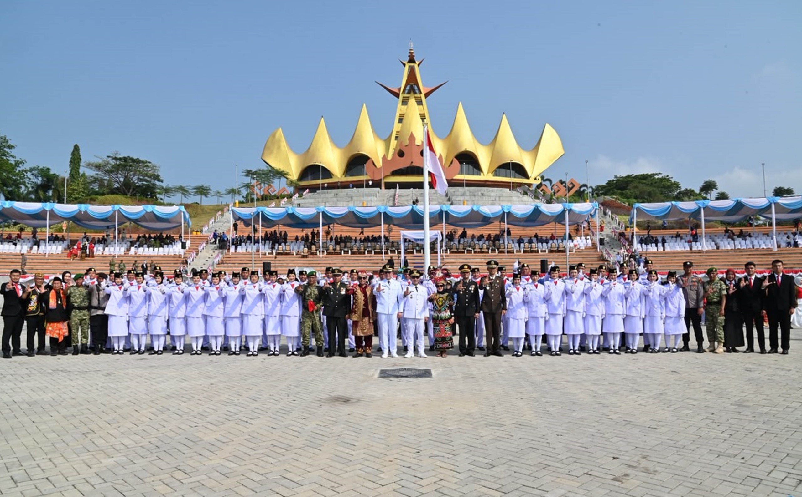 Merah Putih dari Beranda Sumatra, Menara Siger Jadi Panggung HUT ke-81 Kemerdekaan RI di Lampung Selatan
