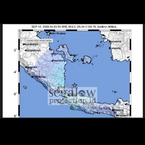 BMKG Catat Empat Gempa di Lampung, Magnitudo Tertinggi 2,9